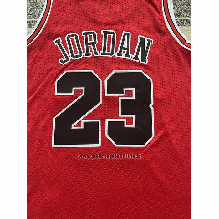 Maglia Chicago Bulls Michael Jordan No 23 Mitchell & Ness 1997-98 Rosso Firmada